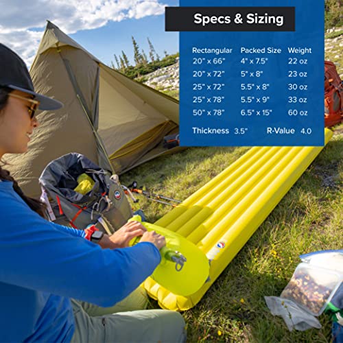 Big Agnes Divide - Lightweight, Compact, Air Chamber Sleeping Pad, Wide Regular, Warm Olive - Image 4
