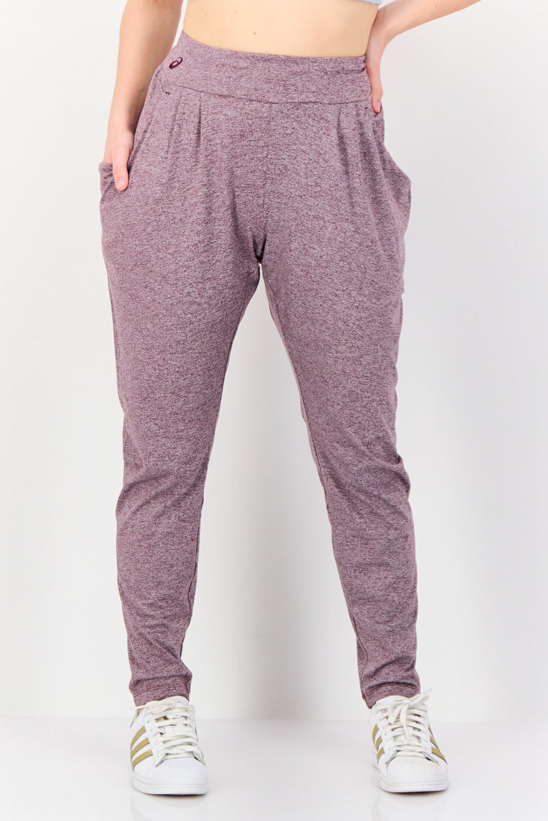 asics Women Sportswear Fit Drawstring Training Track Pants, Mauve  - Image 1