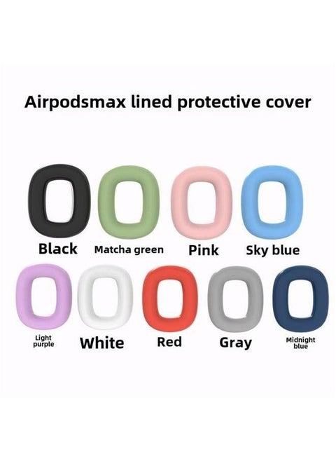 Suitable For Silicone Transparent Shell Apple AirPods Max Headset Anti-collision Three-piece Set-Color:ear Cap-Model:Airpodsmax Protective Sleeve
