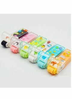 KASTWAVE Cute Pencil Erasers for Kids,6 Colors, White, Black, Blue, Green, Pink, Orange, Fun Party Favor & School Supplies, Kawaii Drawing Eraser for Boys and Girls 6 Count  - Image 3