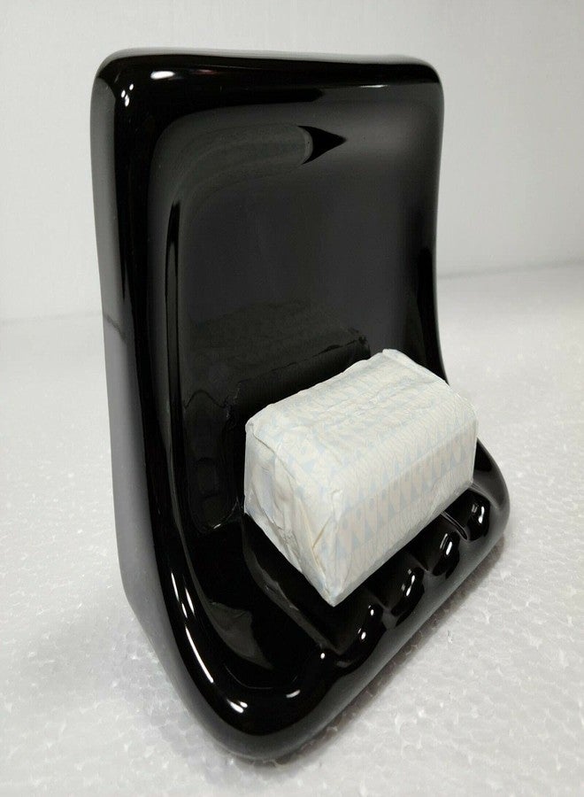 Daltile Black Ceramic Tile Shower Soap Dish Tray Bathtub Vintage Mid Century Modern Vintage Retro - Image 1