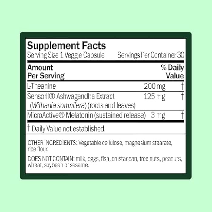 WellWithAll Sleep Support with Sustained-Release Melatonin | Includes L-Theanine and Ashwagandha | Promotes Relaxation and Sleep Quality | Supports Stress Management | Use Before Bedtime | 30 Capsules - Image 3
