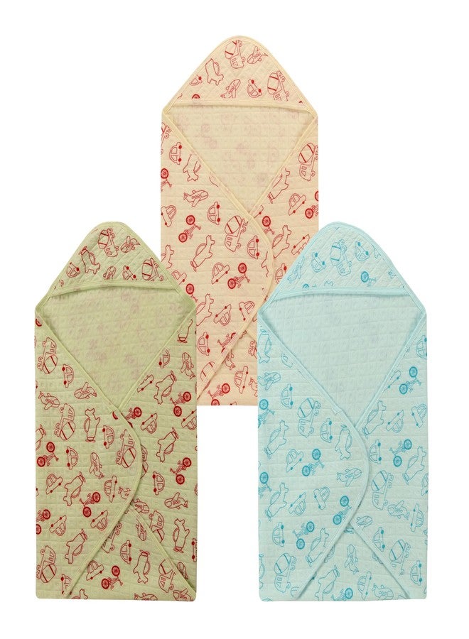 Dikary Hooded Baby Towel - Premium Soft Baby Bath Towel for Bathtub for Newborn, Infant - Ultra Absorbent, Natural Baby Stuff Towel for Boy and Girl (Yellow Green Blue) - Image 1