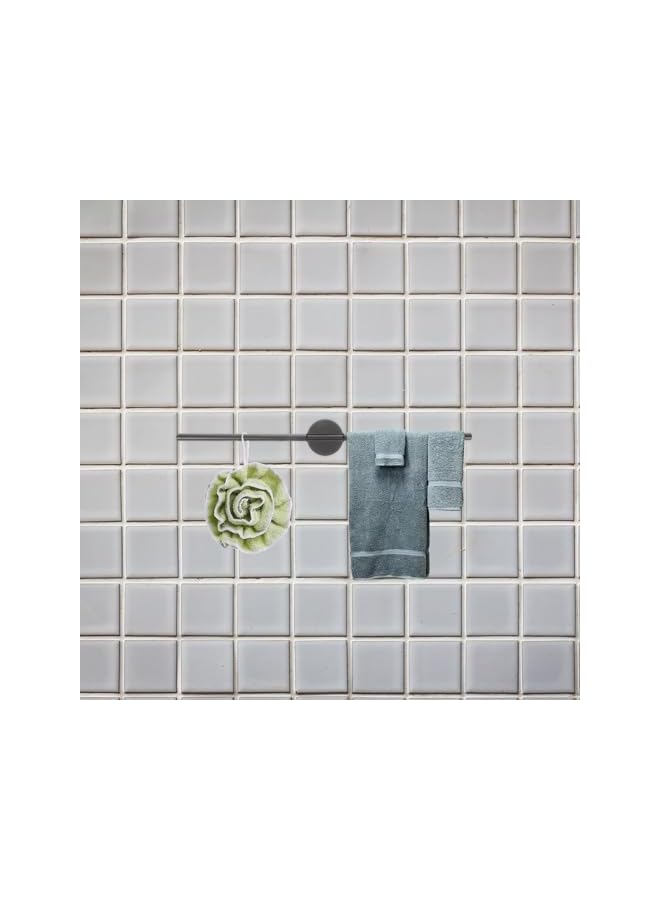 S-TOP 40cm Black Stainless Steel Towel Holder - Waterproof Bathroom Towel Bar, Wall-Mounted Towel Hanger for Bath & Kitchen - Image 4