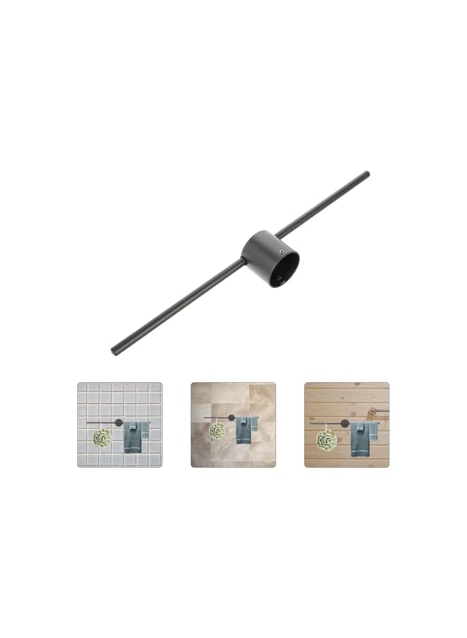 S-TOP 40cm Black Stainless Steel Towel Holder - Waterproof Bathroom Towel Bar, Wall-Mounted Towel Hanger for Bath & Kitchen - Image 5