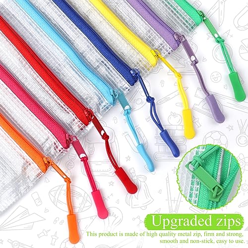YOPCDJ 24 Pack Mesh Zipper Pouch Bags, Small, Clear Pencil Pouch Bulk, Pencil Bags with Zipper for Travel Storage - Image 3