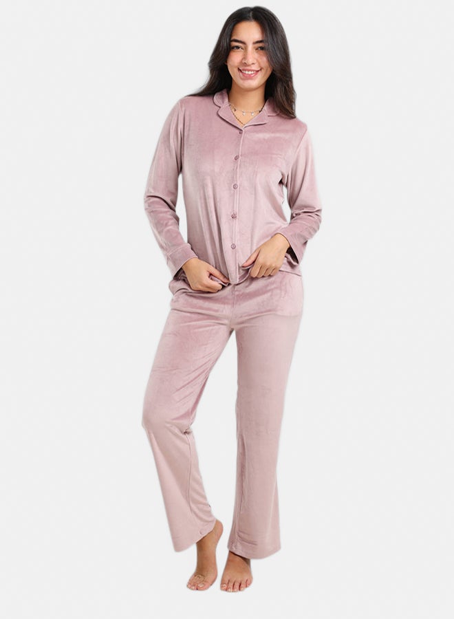 Carina Velvet Classic Pyjama Set - Image 1