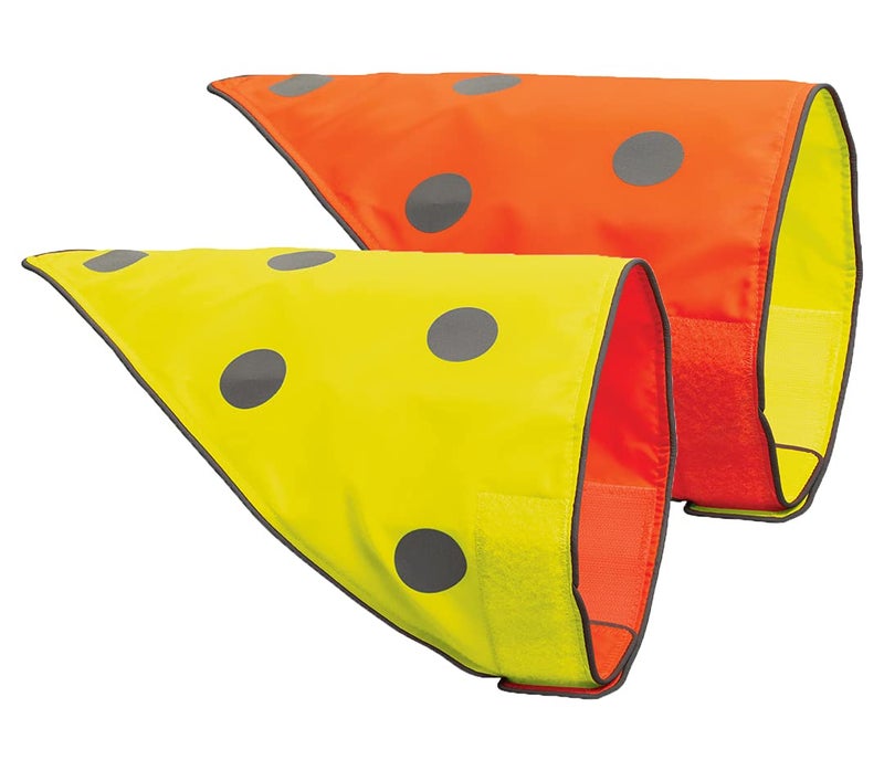 SPOT THE DOG! Reflective Dog Bandanas - Reversible High Visibility Safety Dog Accessories, Dog Collar, Fluorescent Dog Apparel for Walking, Hiking and Camping, Hunting (Blaze Orange, Yellow, XS-S) - Image 1