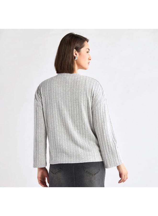Splash FAV Ribbed High Neck Sweater with Long Sleeves  - Image 3