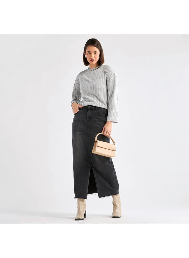 Splash FAV Ribbed High Neck Sweater with Long Sleeves  - Image 2
