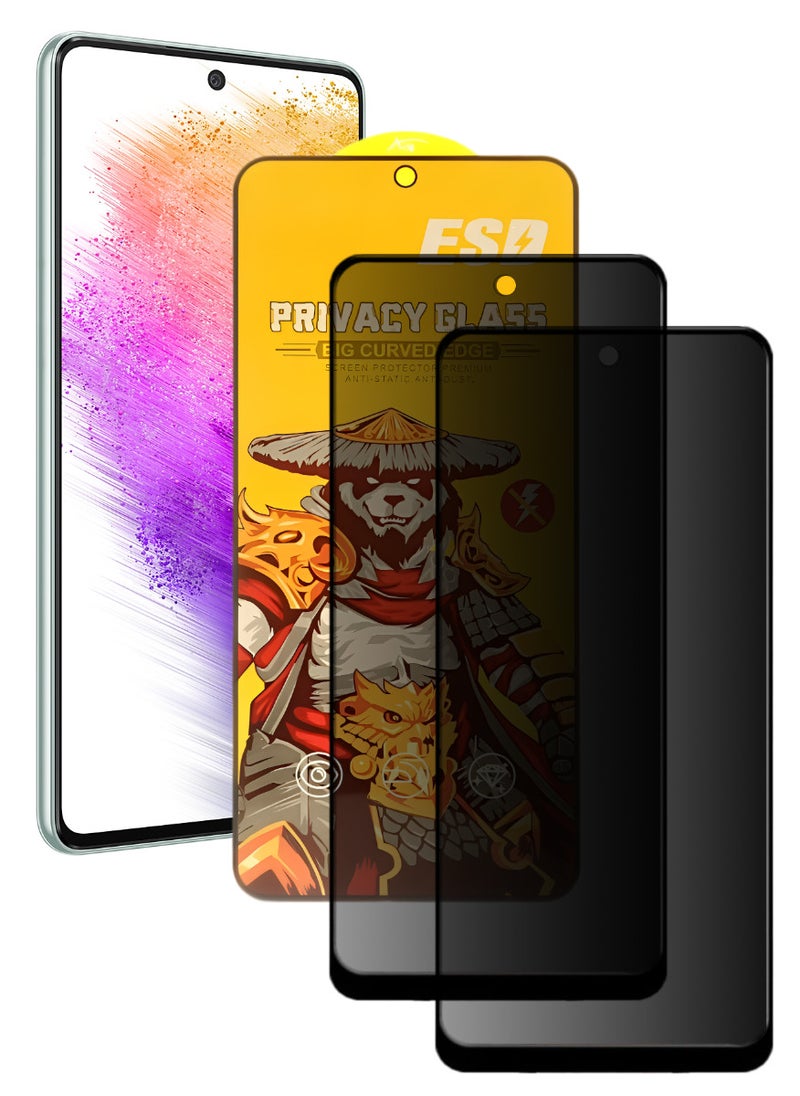 ESD 2 Pieces Tempered Dustproof Privacy Glass Screen Protector Compatible For Samsung Galaxy A73 5G - Image 1