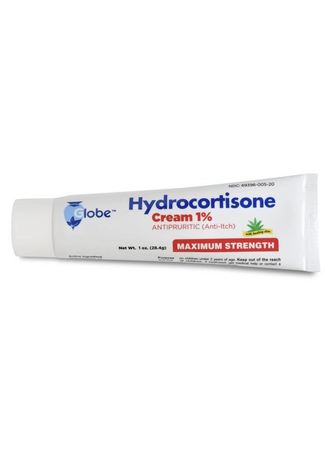 Globe Hydrocortisone Maximum Strength Cream 1% w/ Aloe, Anti-Itch Cream for Redness, Swelling, Itching, Rash & Dermatitis, Bug/Mosquito Bites, Eczema, Hemorrhoids & More - Image 4