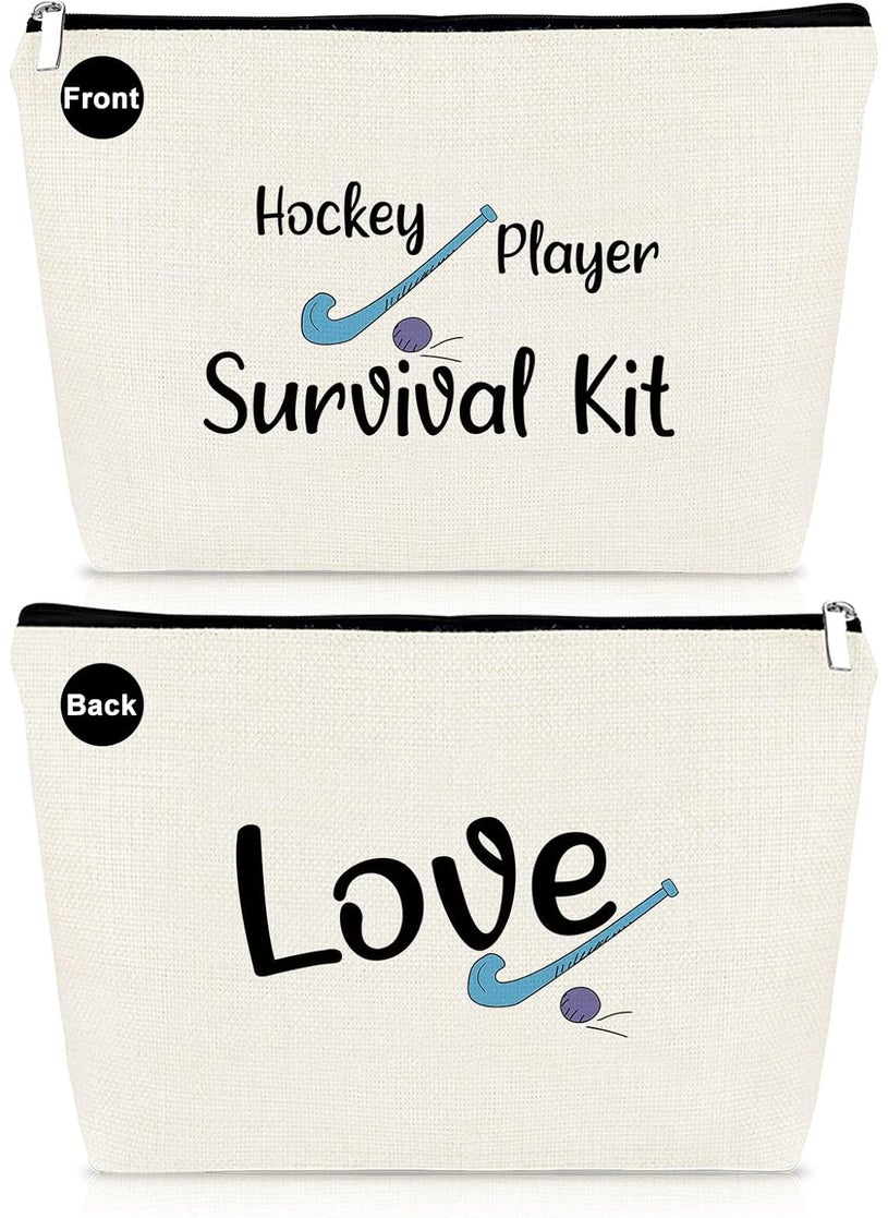 Mikela Hockey Player Gifts Field Hockey Gifts for Girl Women Makeup Bags Hockey Lover Gifts Cosmetic Travel Bags Inspirational Gifts for Her Birthday Christmas Thanksgiving Gift for Hockey Teams Coach Gift 