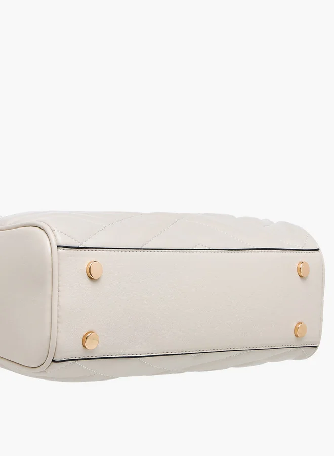 Paprika Quilted Shoulder Bag with Zip Closure