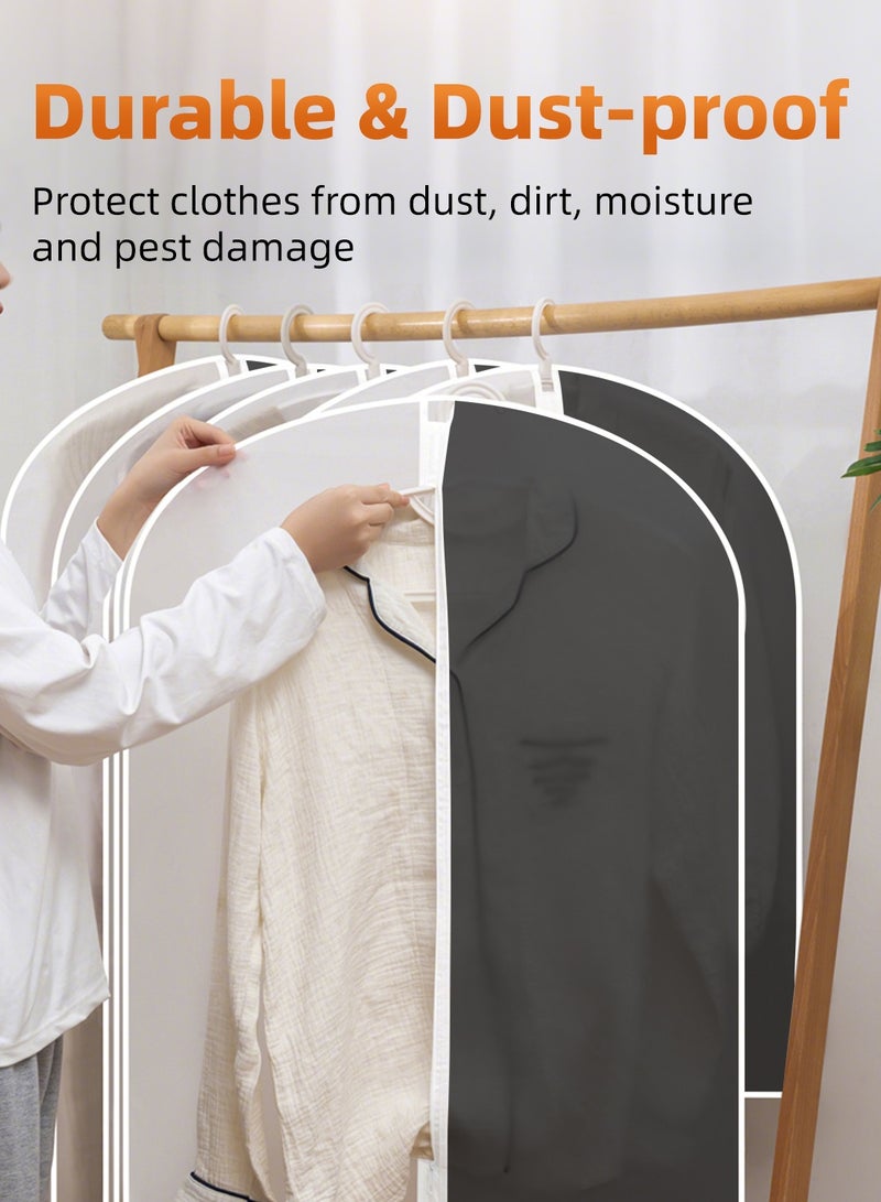 6-Pack Garment Cover 100×60cm Suit Cover Cloth Cover Wardrobe Organizer Dress Organizer with Zipper Semi-Transparent Breathable Garment Bag for Closet Storage - Image 2