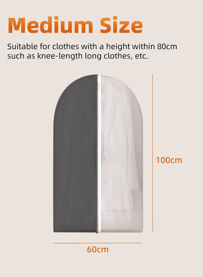 6-Pack Garment Cover 100×60cm Suit Cover Cloth Cover Wardrobe Organizer Dress Organizer with Zipper Semi-Transparent Breathable Garment Bag for Closet Storage - Image 4