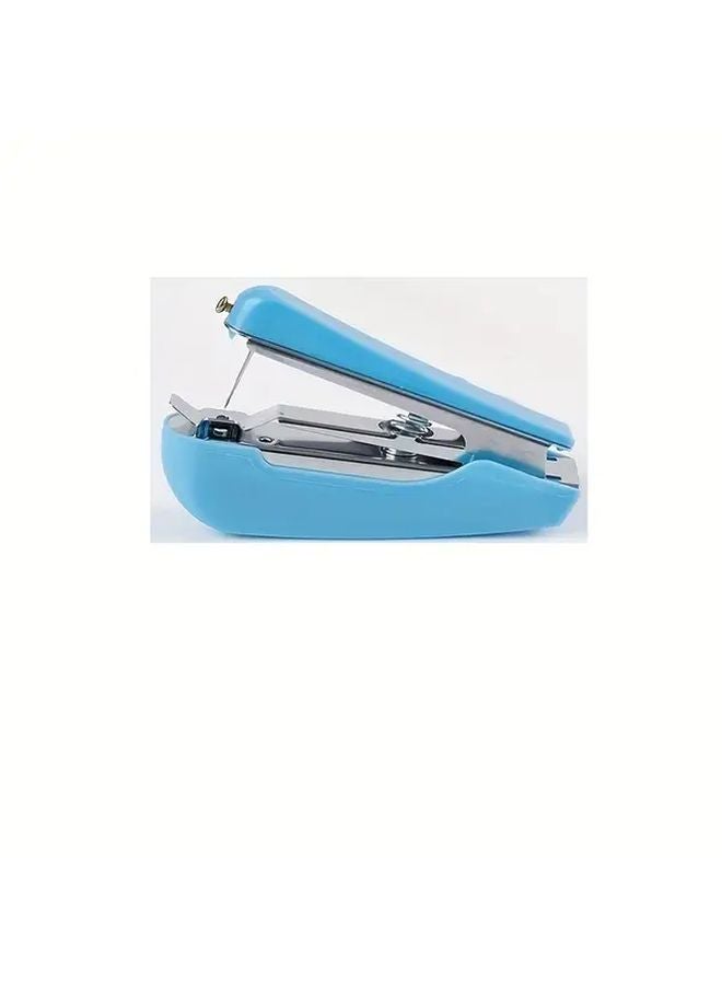 Portable Mini Sewing Machine Blue Handheld Manual Easy Sewing Kit 14 Free Gifts - Image 1