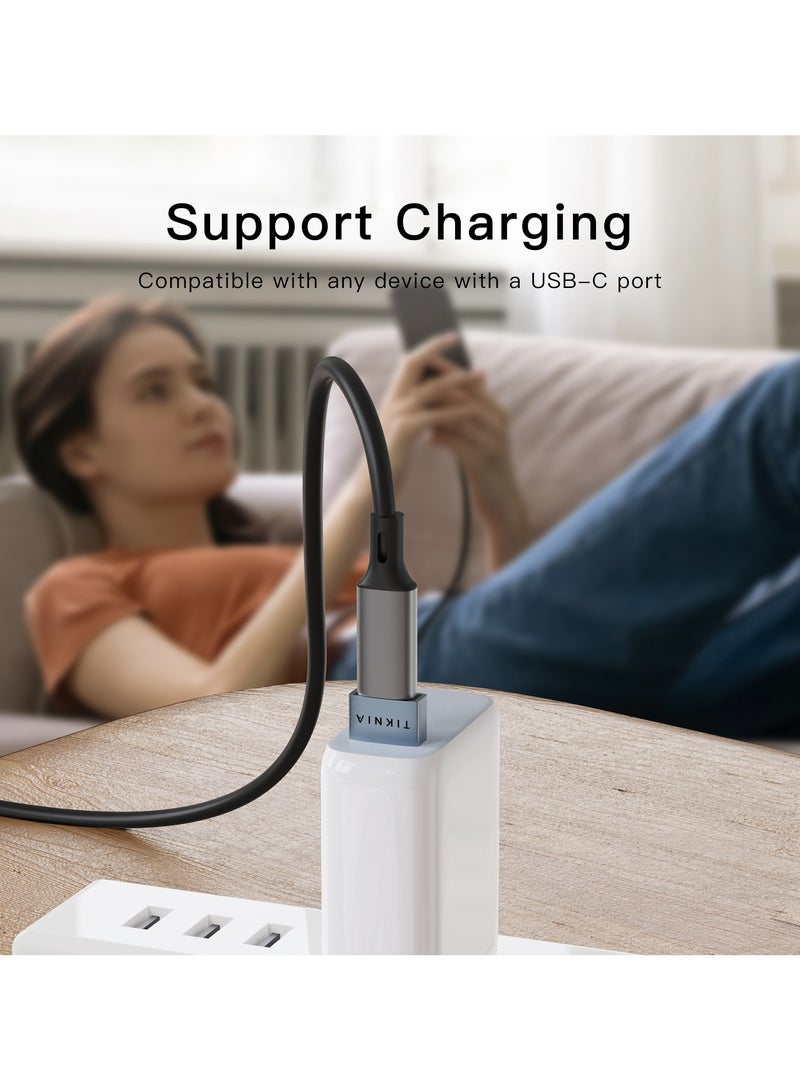 TIKNIA TIKNIA USB to USB C Adapter 3 Pack, USB C Female to A Male Car Charger, Type C Converter for iPhone, Apple Watch, Air pods, Compatible for Nintendo Switch, Samsung Galaxy, Laptop PC (Grey)  - Image 4
