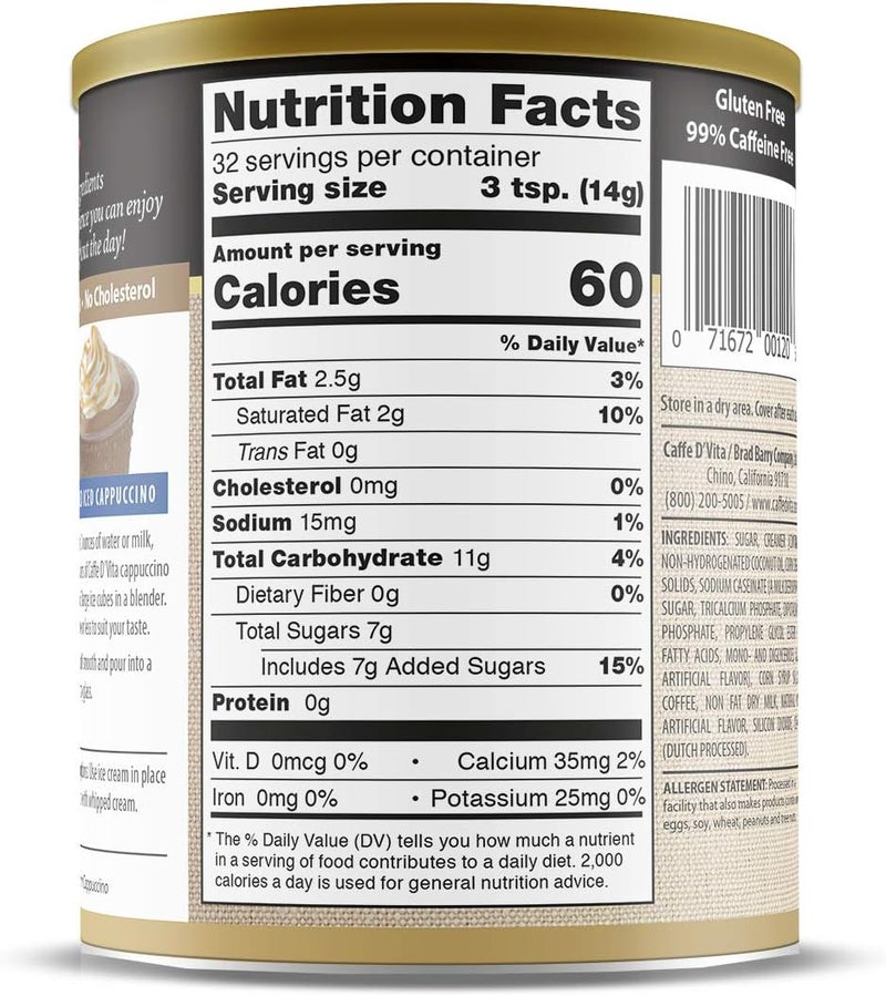 خليط كابتشينو بالشوكولاتة البيضاء من كافيه د'فيتا - Image 2