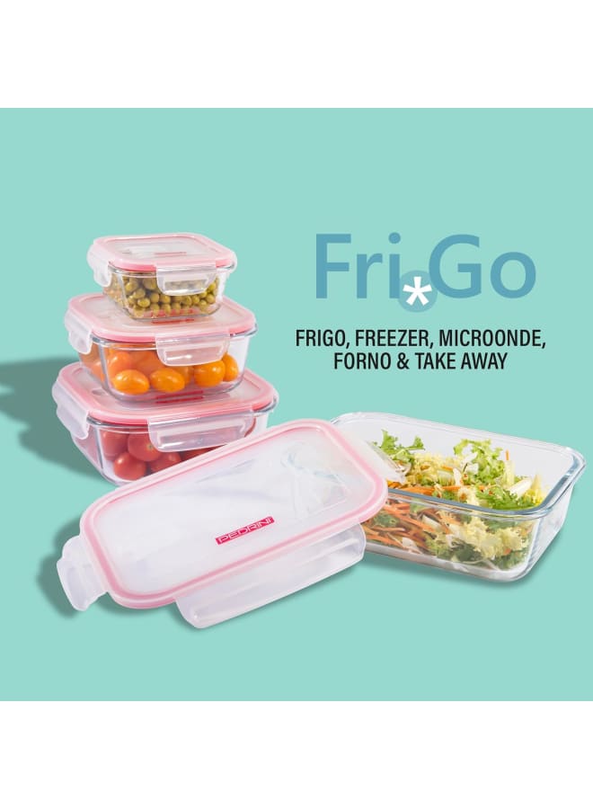 Pedrini Rectangular Large Size Glass Food Container, 1500Ml, 23X17X7,5. Lid Included - Image 4