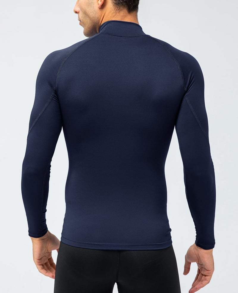 SPVISE Navy Men's Compression Shirts Long Sleeve Cool Dry Athletic Workout T-Shirts Tops Undershirts for Gym Running Football - Image 4