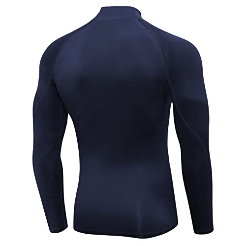 SPVISE Navy Men's Compression Shirts Long Sleeve Cool Dry Athletic Workout T-Shirts Tops Undershirts for Gym Running Football - Image 3
