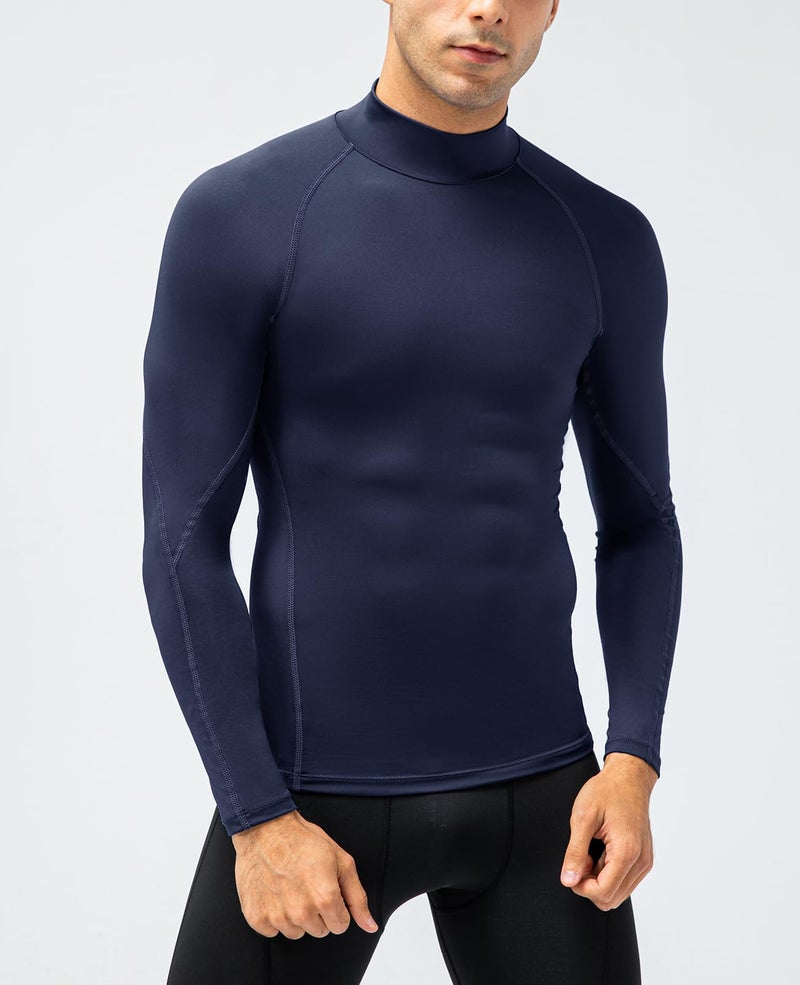 SPVISE Navy Men's Compression Shirts Long Sleeve Cool Dry Athletic Workout T-Shirts Tops Undershirts for Gym Running Football - Image 2