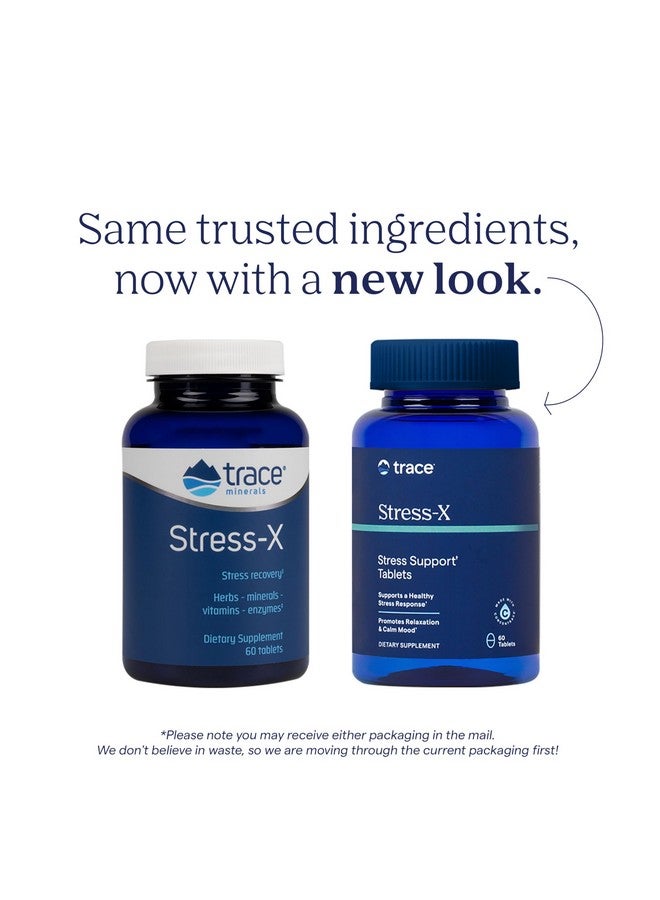 Trace Minerals Stress-X - Dietary Supplement with Dietary Fiber & Trace Minerals - Magnesium Supplement for Sleep Health Support - Formula with Vitamins A, B12, D & More - 60 Tablets (30 Servings) - Image 3