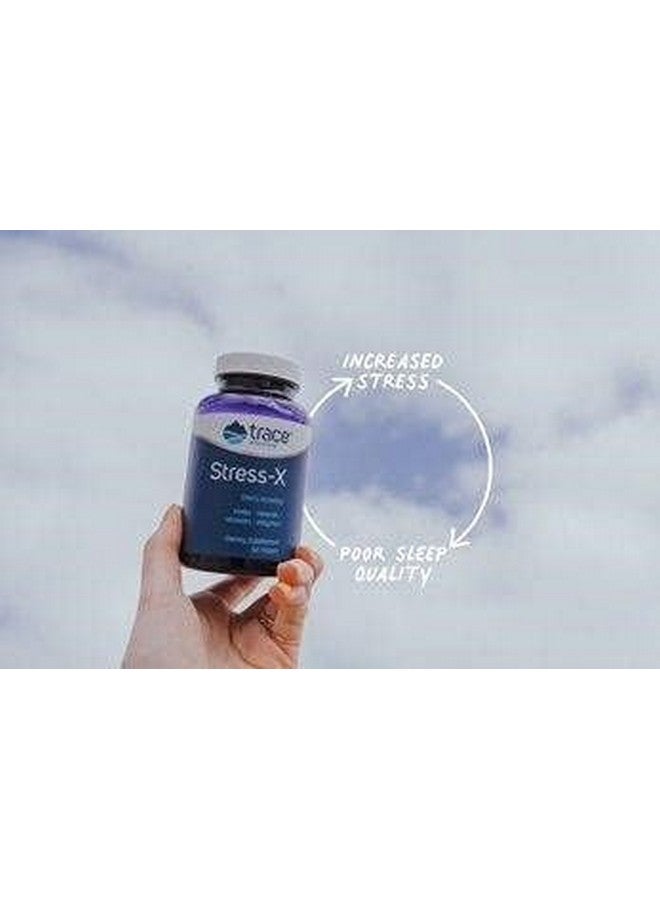 Trace Minerals Stress-X - Dietary Supplement with Dietary Fiber & Trace Minerals - Magnesium Supplement for Sleep Health Support - Formula with Vitamins A, B12, D & More - 60 Tablets (30 Servings) - Image 2