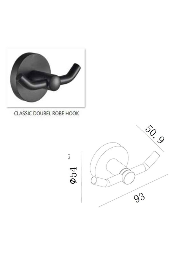 milano Classic Bathroom Accessories 1600 6 Pcs Gift Set Brass Full Bathroom Accessories Set With Matted Color For Bathroom Commercial Lavatories Black - Image 3