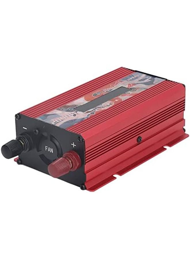 Red Solar Car Inverter 2000W DC24V to AC 110V Aluminum Alloy Modified Sine Wave - Image 1