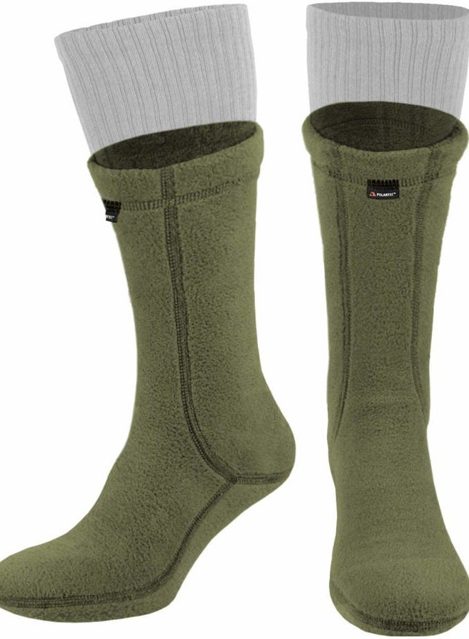 281Z Military Warm 8 inch Boot Liner Socks - Outdoor Tactical Hiking Sport - Polartec Fleece Winter Socks (Medium, Green Khaki) - Image 1