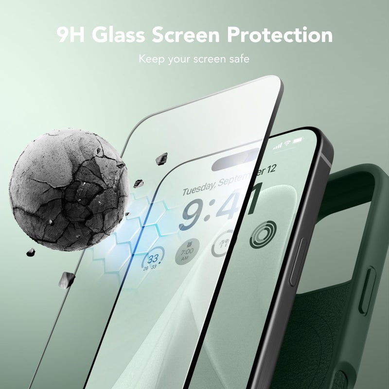 GONEZ Magnetic for iPhone 16 Pro Max Case, Compatible with MagSafe, Liquid Silicone Case, with Screen Protector + Camera Protector, Full Body Protective Shockproof Phone Cover 6.9", Army Green - Image 5