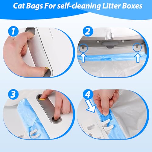 Runhike Litter Bags Compatible with Petcove,Durable Replacement Bags Compatible with Petcove Self Cleaning Box,18 x 16 Litter Bag Compatible with Petcove,4 Rolls - Image 3