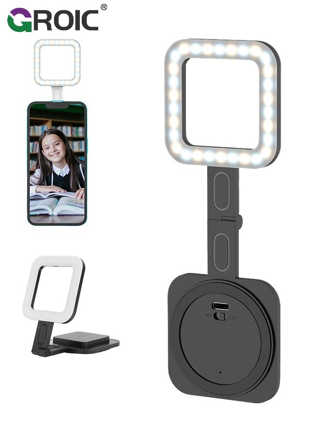 GROIC Black Magnetic Led Selfie Light for iPhone, Portable Selfie Fill Light for iPhone, Pocket Size Phone Light for Video Recording/Selfies/TikTok/Live Streaming  - Image 1