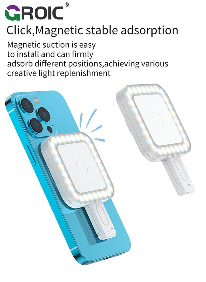 GROIC Black Magnetic Led Selfie Light for iPhone, Portable Selfie Fill Light for iPhone, Pocket Size Phone Light for Video Recording/Selfies/TikTok/Live Streaming  - Image 4