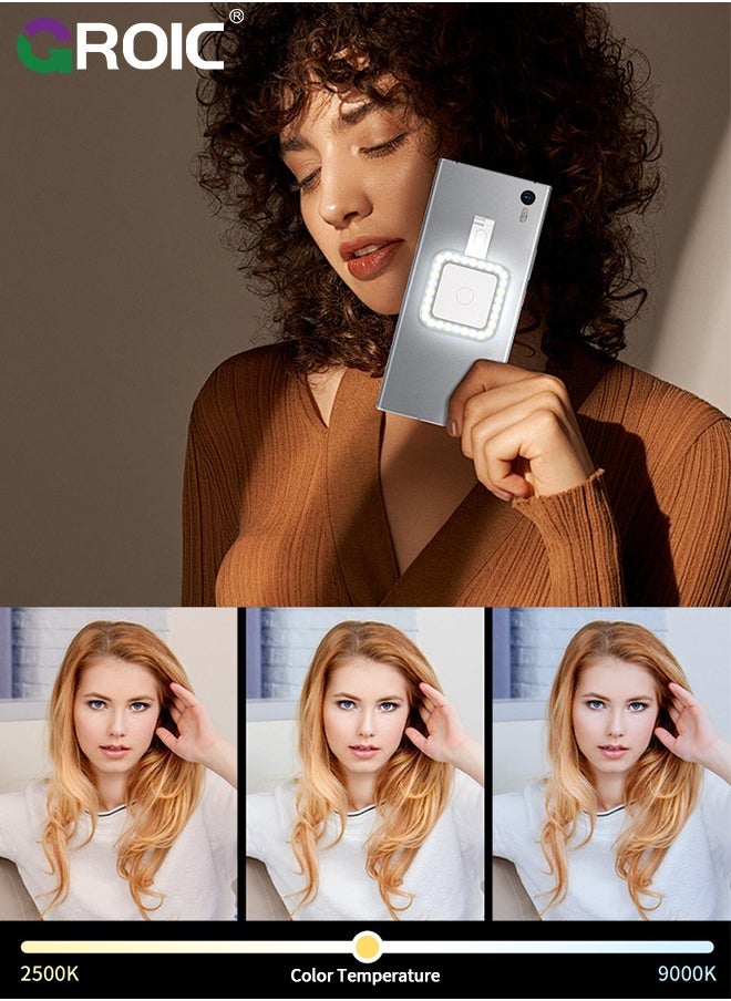 GROIC Black Magnetic Led Selfie Light for iPhone, Portable Selfie Fill Light for iPhone, Pocket Size Phone Light for Video Recording/Selfies/TikTok/Live Streaming  - Image 5