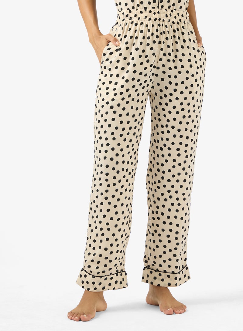 Ginger Satin Polka Dot Relaxed Fit Shirt & Pyjama Set - Image 4