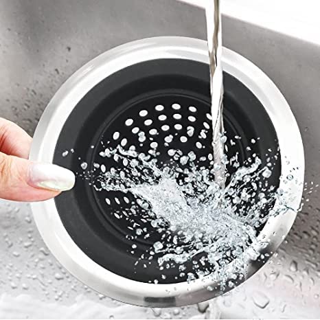 P-Plus International Kitchen Sink Strainer Food Catcher Flexible Silicone Good Grip Kitchen Sink Drainers Traps Food Debris and Prevents Clogs for Most Sink Drains (Pack of 2, Black) - Image 4