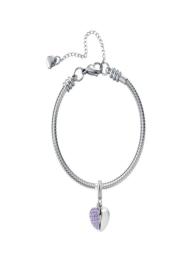 KunBead I Love You Purple Heart Birthday Birthstone Dangle Charms Compatible with Pandora Bracelet for Mom Daughter Sister Auntie Grandma Friend Granddaughter - Image 5