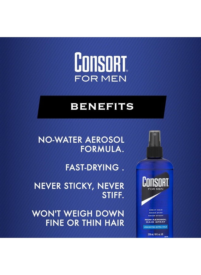 Consort Consort Hair Spray 8 Ounce Unscented Extra Hold Pump Non-Aero (236ml) (3 Pack)  - Image 2