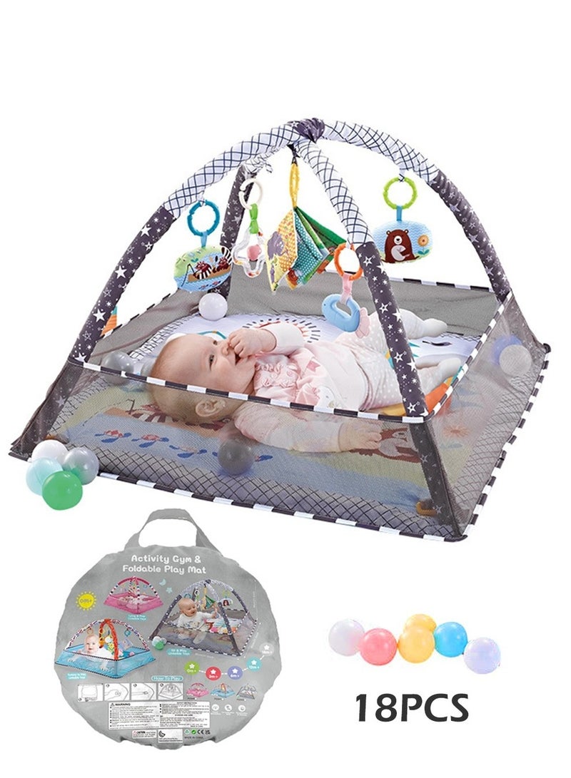 ميكسد ألعاب رياضية للأطفال وبركة الكرة مع ألعاب معلقة ، تجمع كرة البحر متعدد الوظائف 80 * 80 * 55 سم - Image 1