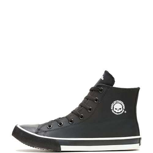 HARLEY DAVIDSON Harley-Davidson Men's Baxter Leather Motorcycle Casual Sneaker, Black/White, 13 - Image 2