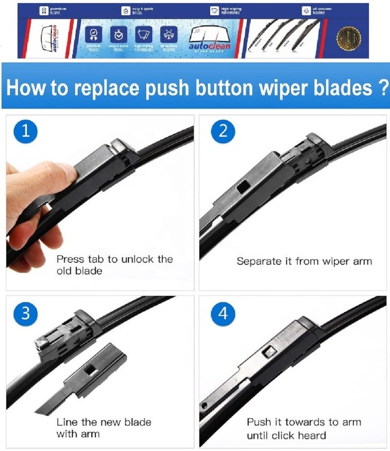 AutoClean شفرة مساحات أمامية لأودي A6 جديدة (عبوة من 2) - Image 2