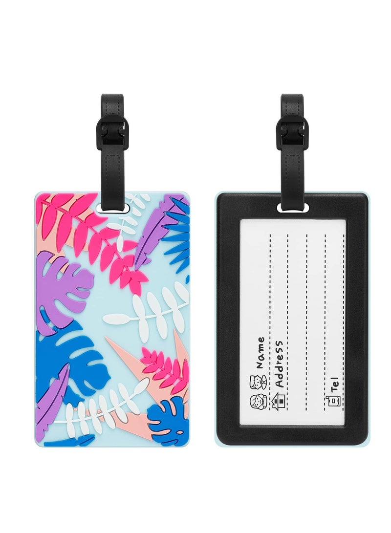 Durable Luggage Tags Set of 4, Colorful PVC Tags for Suitcases and Bags, Ideal for Travel, Size 10.4x6.4cm - Image 2