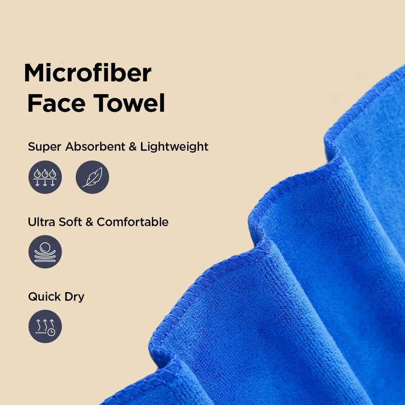Kuber Industries Kuber Industries Face Towel Microfiber Hand Towel Antibacterial Face Towel Hair Face Towel for Man 400 GSM Towel SHXS Blue  - Image 2