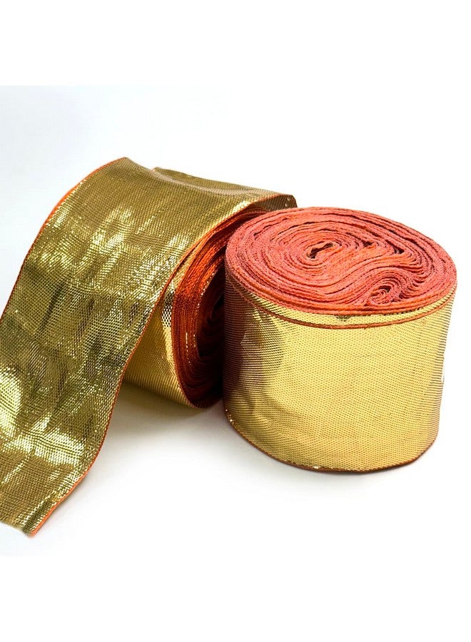 EmbroideryMaterial Lampi Lace/Gota Laces Roll Borders Material for Blouse, Saree, Dupatta, Kurtis, Apparels, Embroidery, Craft & DIY (Gold, 5.2CM Width, 22.5 Meters/Roll, 45 Meters) - Image 1