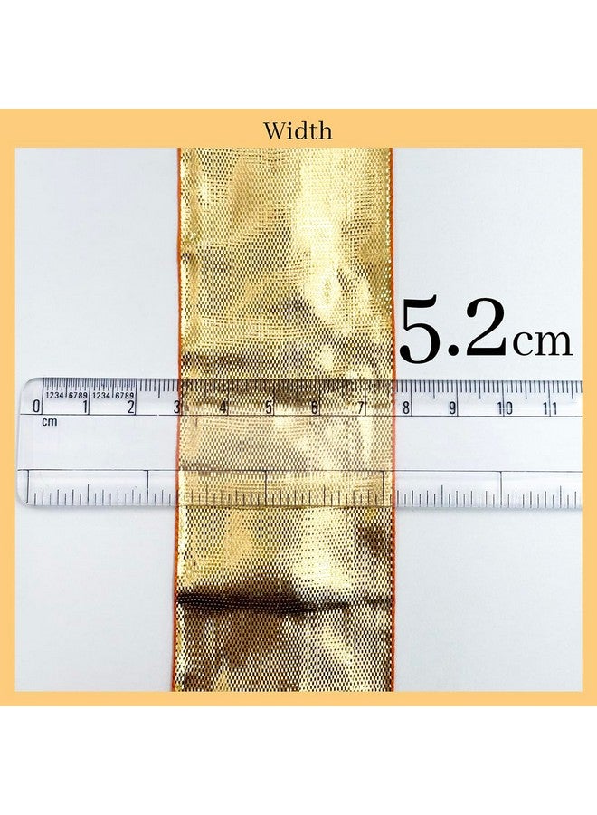 EmbroideryMaterial Lampi Lace/Gota Laces Roll Borders Material for Blouse, Saree, Dupatta, Kurtis, Apparels, Embroidery, Craft & DIY (Gold, 5.2CM Width, 22.5 Meters/Roll, 45 Meters) - Image 2