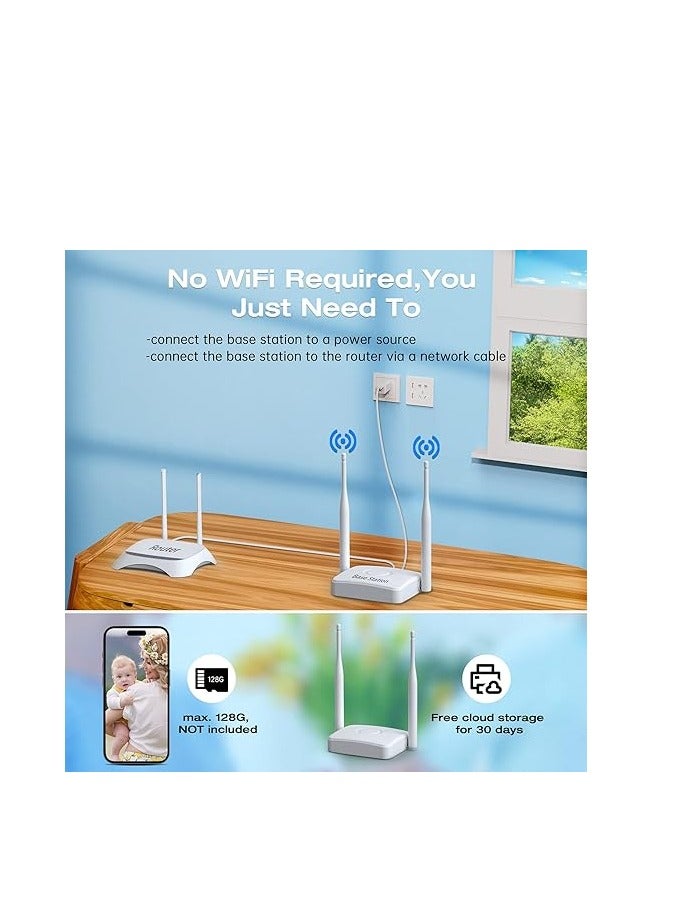 4MP Wireless Solar Outdoor Camera Kit with 2 External Batteries, Weatherproof, 2-Way Audio, Motion Detection for Home and Garden - Image 2