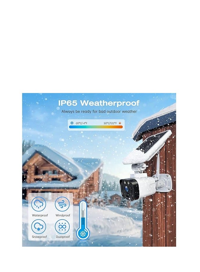 4MP Wireless Solar Outdoor Camera Kit with 2 External Batteries, Weatherproof, 2-Way Audio, Motion Detection for Home and Garden - Image 4